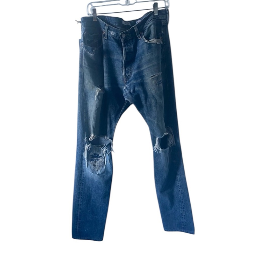RE/DONE x Levi’s Slim Straight Jeans Men’s 36 NWT – Distressed Premium Denim